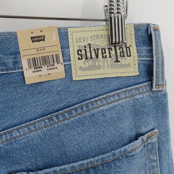 Levis Womens 31 SilverTab 94 Baggy Blue Denim Jeans Distressed Cotton Blend NEW - Picture 8 of 12